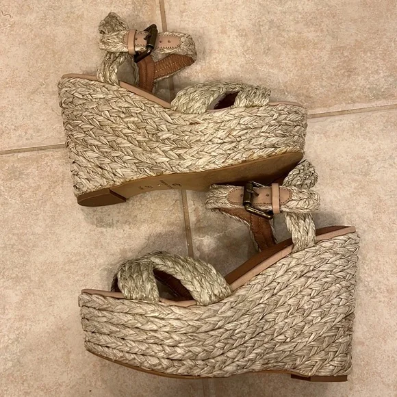 Corso Como rattan espadrille wedges size 7.5 - Picture 5 of 7